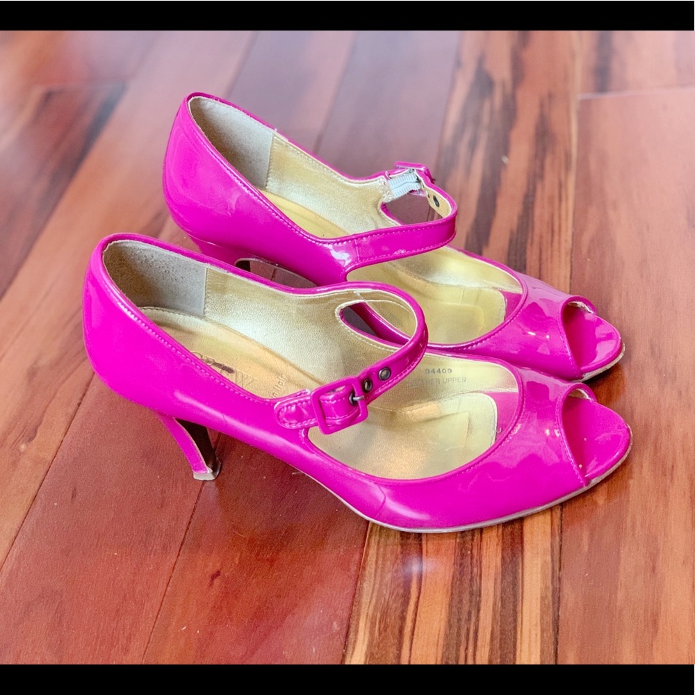 J Crew Pink Patent Heels SZ 7